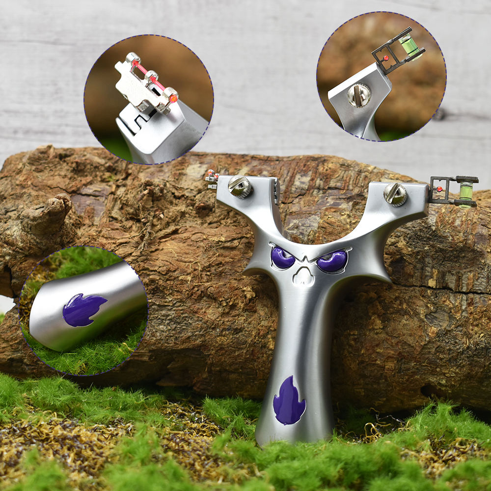 Olive Drab Sleek Blue Fire Demon – High-Quality Alloy Slingshot with Powerful Flat Rubber Band for Outdoor Shooting Slingshot Tool INDIAN SLINGSHOT