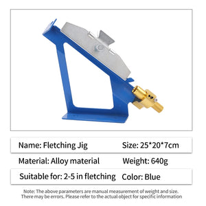 Light Gray SPG Alloy Fletching Jig – Adjustable Arrow Feather Clamp Tool for DIY Archery (Blue/Silver) SPG