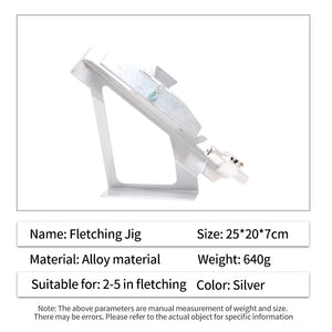 Light Gray SPG Alloy Fletching Jig – Adjustable Arrow Feather Clamp Tool for DIY Archery (Blue/Silver) SPG