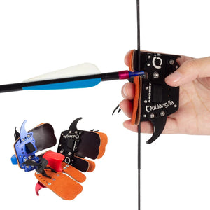 Dark Slate Gray SPG SL819 Leather & Aluminum Finger Tab – Archery Hand Protector SPG