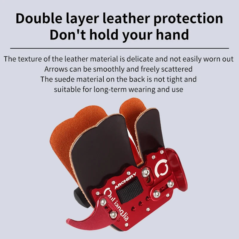 Light Gray SPG Finger Tab – Leather & Aluminum Archery Finger Protector for Recurve Bow SPG