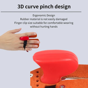 Light Gray SPG SL819 Leather & Aluminum Finger Tab – Archery Hand Protector SPG