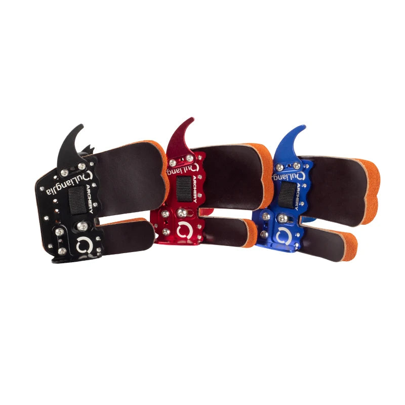 Dark Slate Gray SPG SL819 Leather & Aluminum Finger Tab – Archery Hand Protector SPG