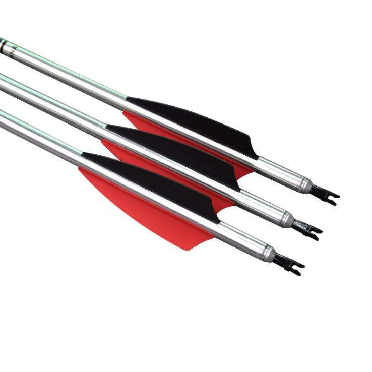 White Smoke Elong X75 Aviation Aluminum Arrow 7075-T6 Spine 500 with True Feather for Recurve & Compound Bow INDIAN SLINGSHOT