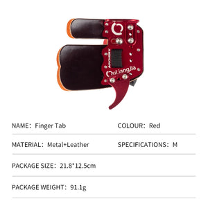 Black SPG SL819 Leather & Aluminum Finger Tab – Archery Hand Protector SPG