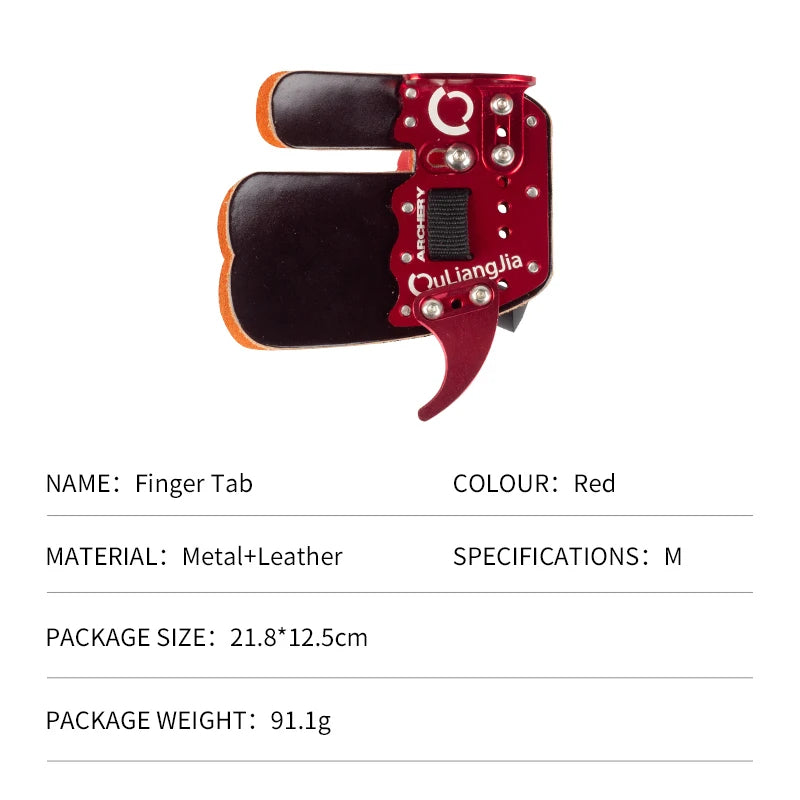 Black SPG SL819 Leather & Aluminum Finger Tab – Archery Hand Protector SPG