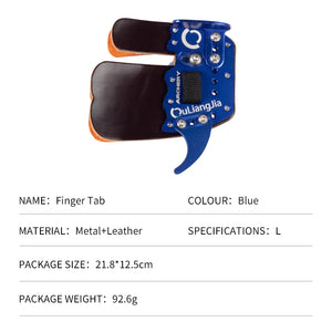 Light Gray SPG SL819 Leather & Aluminum Finger Tab – Archery Hand Protector SPG