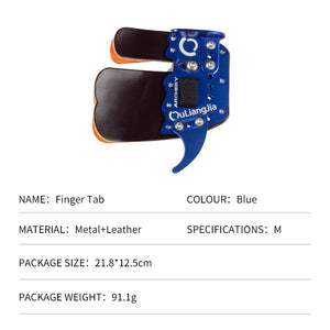 Light Gray SPG SL819 Leather & Aluminum Finger Tab – Archery Hand Protector SPG