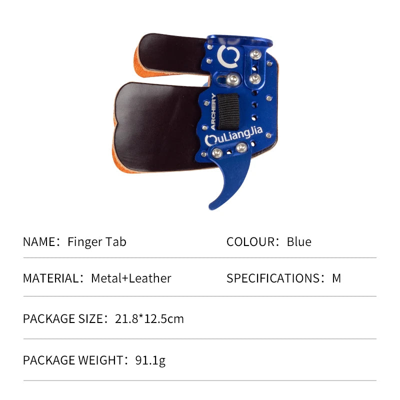 Light Gray SPG SL819 Leather & Aluminum Finger Tab – Archery Hand Protector SPG