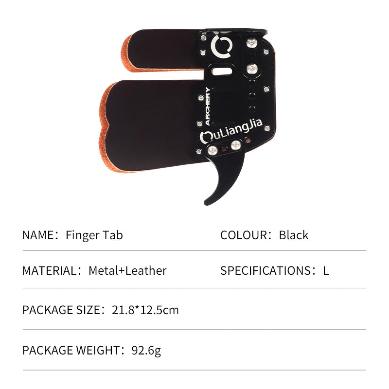 Light Gray SPG SL819 Leather & Aluminum Finger Tab – Archery Hand Protector SPG