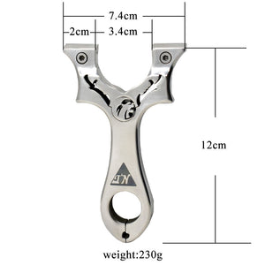 Gray Antler and Leopard Head Stainless Steel Slingshot MARKSMAN