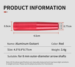 Lavender Archery 8mm Aluminum Arrow Outsert Adapter – Red STARCN
