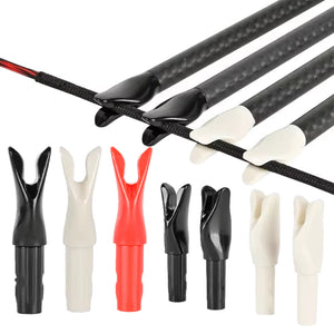 White Smoke 6.2mm Horseback Archery Arrow Nocks – PC Hard Plastic Nocks for Mounted & Recurve Bows STARCN
