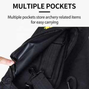 Black SPG JN220 Archery Arrow Quiver – 4 Tube Hip Quiver with Pockets SPG