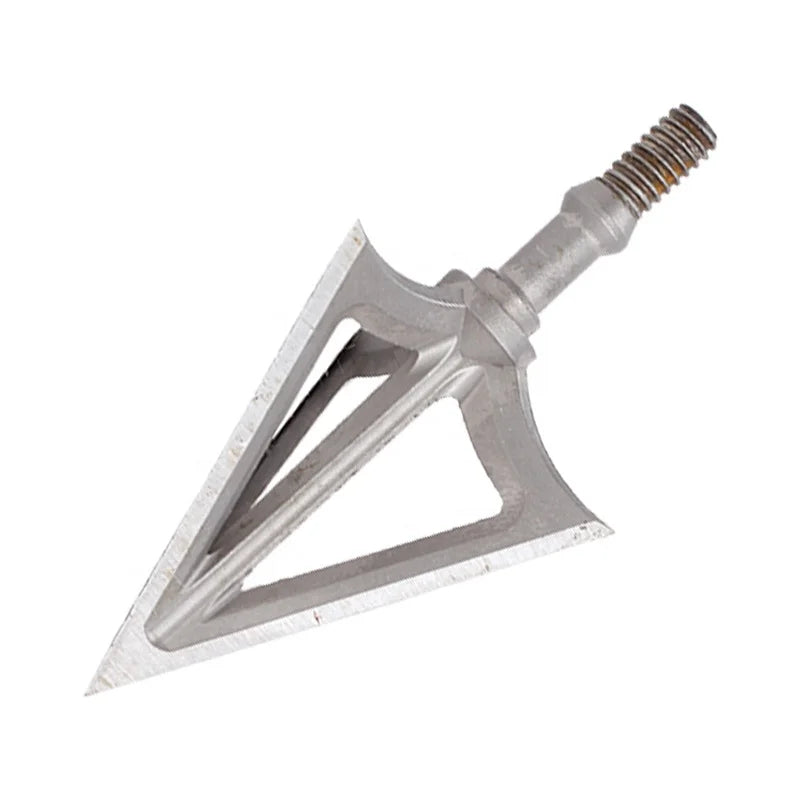 Gray Stainless Steel 3-Blade Broadhead 100 Grain – Archery Arrow Tip SPG