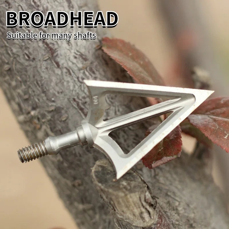 Dim Gray Stainless Steel 3-Blade Broadhead 100 Grain – Archery Arrow Tip SPG