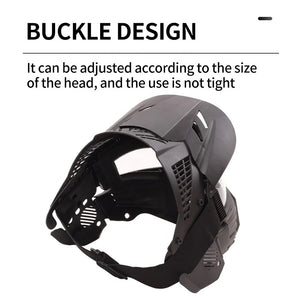 Black SPG Archery Paintball Full Face Mask – Breathable TPU Protective Helmet SPG