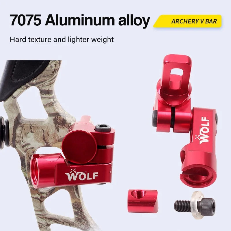Lavender WOLF Archery Single Side V Bar Stabilizer – Adjustable Bow Mount SPG