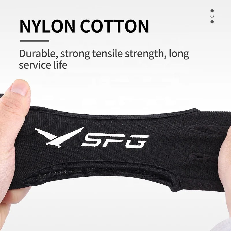 White Smoke SPG Archery Three Finger Glove – Nylon Cotton Leather Bow Glove SPG