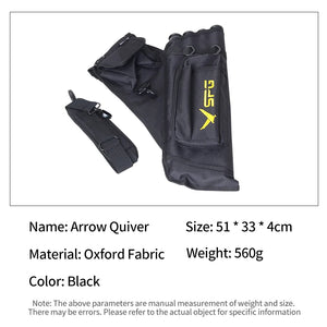 Dark Slate Gray SPG JN220 Archery Arrow Quiver – 4 Tube Hip Quiver with Pockets SPG