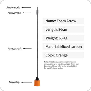 White Smoke SPG Foam Tip Arrows | 86cm Mixed Carbon Shaft | Safe Archery Tag Arrows SPG
