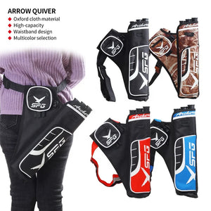 Gray SPG Arrow Quiver – 3 Tubes Archery Hip Quiver with Adjustable Belt SPG