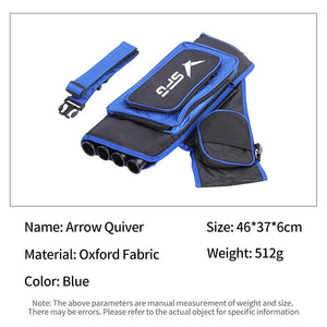 Dark Slate Gray SPG Arrow Quiver 4 Tube High Capacity Oxford Archery Belt Bag SPG