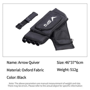 Dark Slate Gray SPG Arrow Quiver 4 Tube High Capacity Oxford Archery Belt Bag SPG