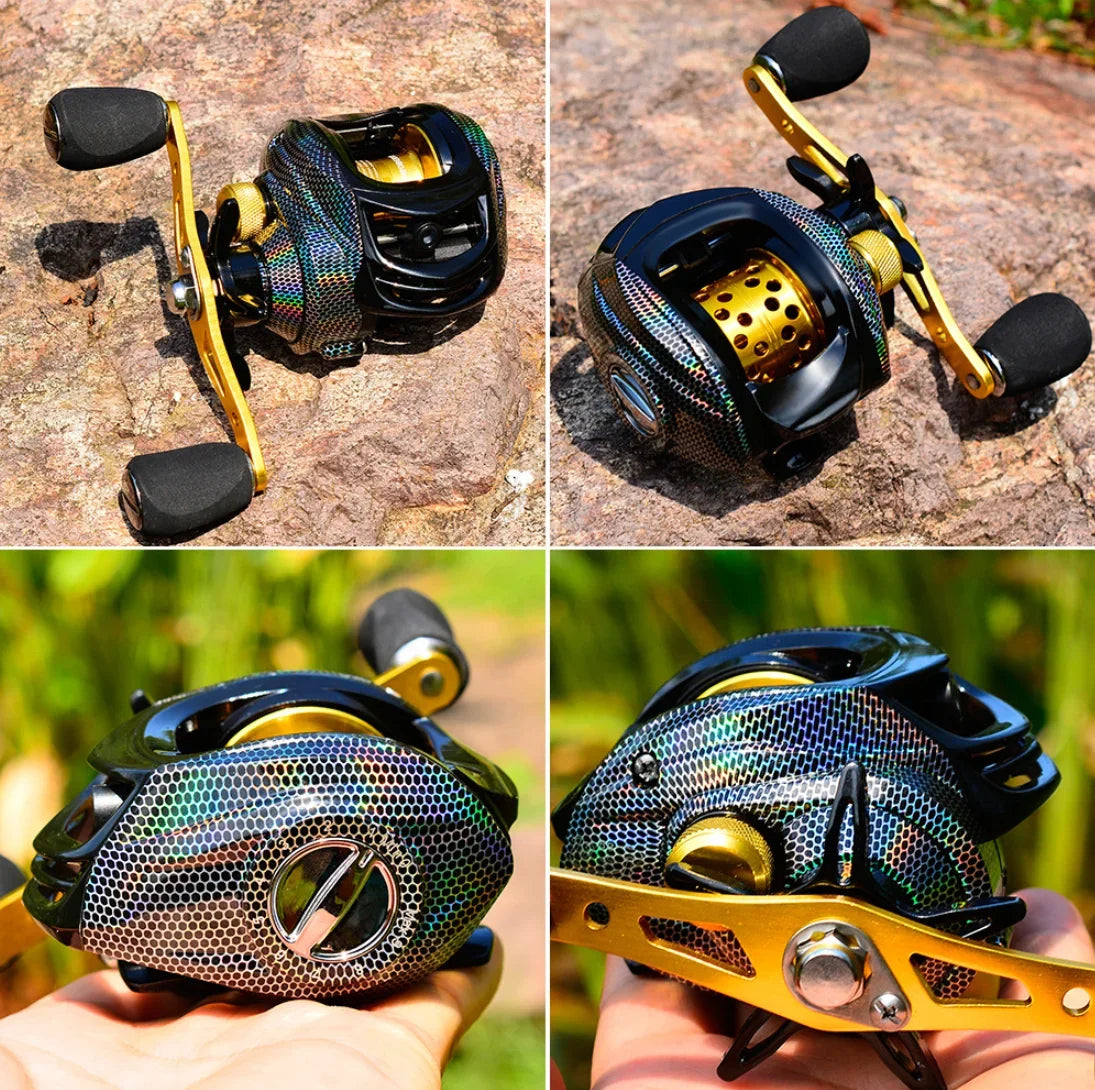 BLACK MAMBA Elite Baitcasting Fishing Reel | 7.2:1 High-Speed Gear Ratio | Full Metal Aluminum Alloy Body