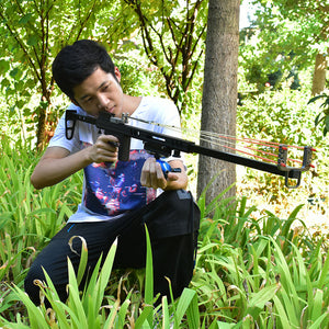Black BLACKVOLT Pro Dual-Stage Metal Fishing Slingshot MARKSMAN