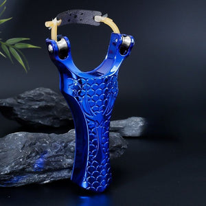 Black BLUE CREST Stainless Steel Pulley Fishing Slingshot MARKSMAN