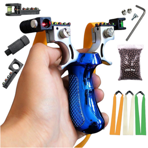 Gray New Professional Alloy Bow Head Resin Handled Slingshot SLINGSTER