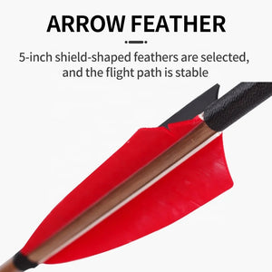 Snow SPG Bamboo Arrow – 8mm Turkey Feather Handmade Archery Arrows (12 Pieces) SPG