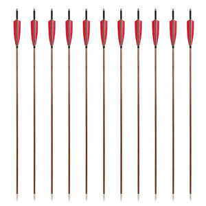 Sienna SPG Bamboo Arrow – 8mm Turkey Feather Handmade Archery Arrows (12 Pieces) SPG