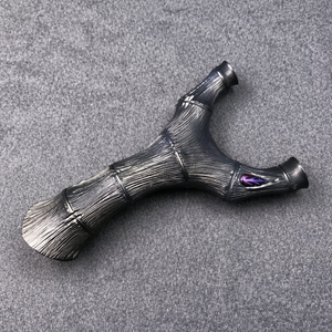 Dark Gray Bamboo Pro Titanium Alloy Slingshot – Textured Handle Ergonomic Outdoor Slingshot INDIAN SLINGSHOT