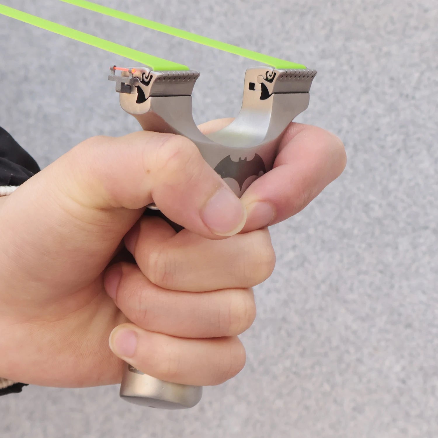 Gray BatCore Stainless Steel Slingshot MARKSMAN