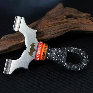 Black Bat Dragon Teeth Stainless Steel Slingshot & Hidden Buckle Design INDIAN SLINGSHOT