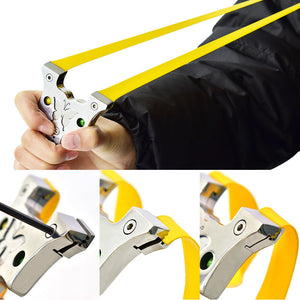 Light Gray Butterfly Hub Sculpted Stainless Steel Slingshot MARKSMAN