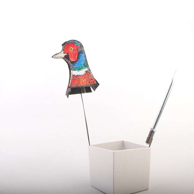 White Smoke Bionic Chicken Target – Spring-Loaded Reset Design for Outdoor Practice INDIAN SLINGSHOT