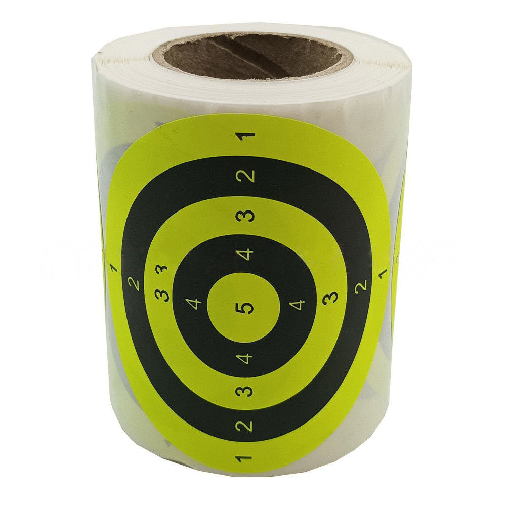 White Smoke Fluorescent Bullseye Paper Target Stickers Roll – 200 Sheets INDIAN SLINGSHOT