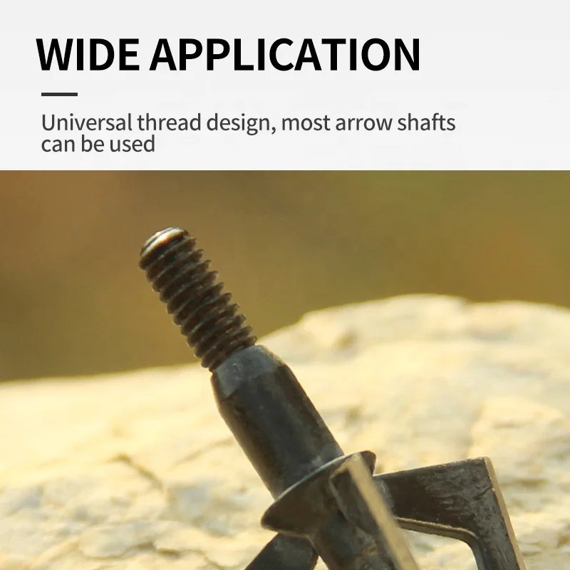 Antique White Black Stainless Steel 3-Blade Broadhead – 110 Grain SPG