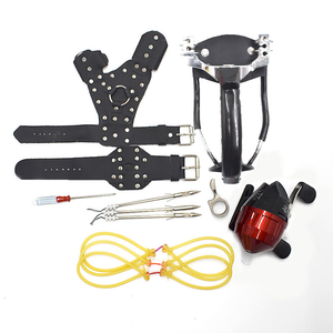 Beige Stainless Steel Fishing Slingshot with Plastic and Metal Reel Combo for Outdoor Fishing Slingshot Catapult INDIAN SLINGSHOT