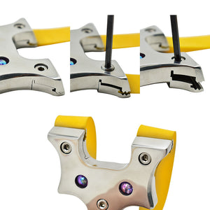 Gray TH Blue Eyes Stainless Steel Slingshot MARKSMAN