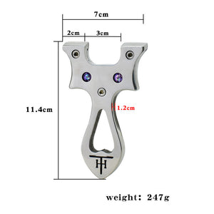 Gray TH Blue Eyes Stainless Steel Slingshot MARKSMAN