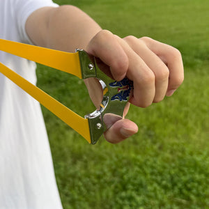 Dark Olive Green Alloy Blue Wolf Head Slingshot MARKSMAN