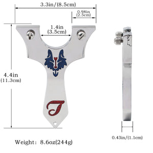 Light Gray Alloy Blue Wolf Head Slingshot MARKSMAN