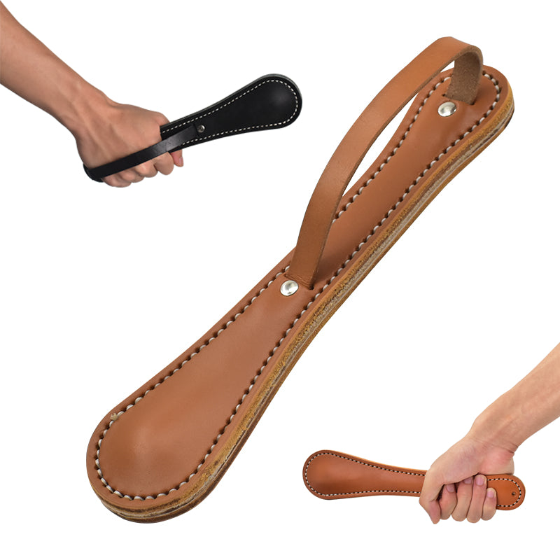 White Smoke Boston Leather Racket Multi-Function Cowhide Handheld Tool MARKSMAN