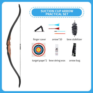 Dodger Blue SPG Youth Traditional Wooden Recurve Bow – 10 LBS Beginner Archery Set SPG