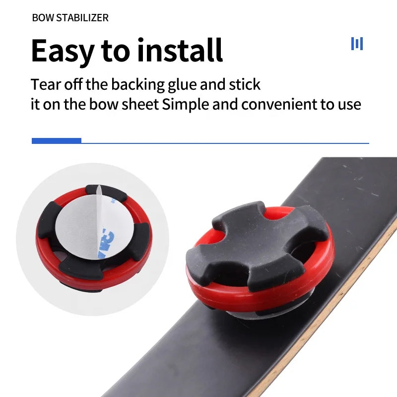 Dark Slate Gray SPG Bow Limb Stabilizer | Rubber Shock-Absorbing Dampener (Black/Red) SPG