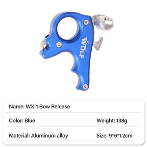 Steel Blue SPG Compound Bow Release Aid Archery Accessories Kit Professional Shooting 3/4 Finger Adjustable Triggers Grip Thumb Caliper INDIAN SLINGSHOT